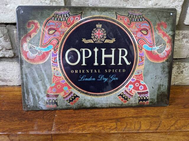 Opihr Gin A4 Size Metal Sign 20x30cm Home Bar Man Cave