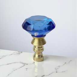 Glass Lamp Shade Finials - Diamond Shape Bronze Base Set Of 2 - thumbnail 2