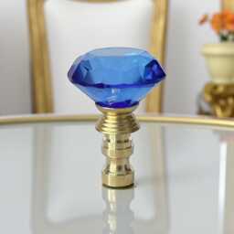 Glass Lamp Shade Finials - Diamond Shape Bronze Base Set Of 2 - thumbnail 1