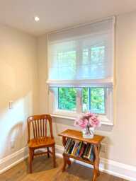 Custom Cordless Roman Shade - Light Filtering Faux Linen Window Treatment