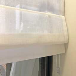 Custom Cordless Roman Shade - Light Filtering Faux Linen Window Treatment - thumbnail 4