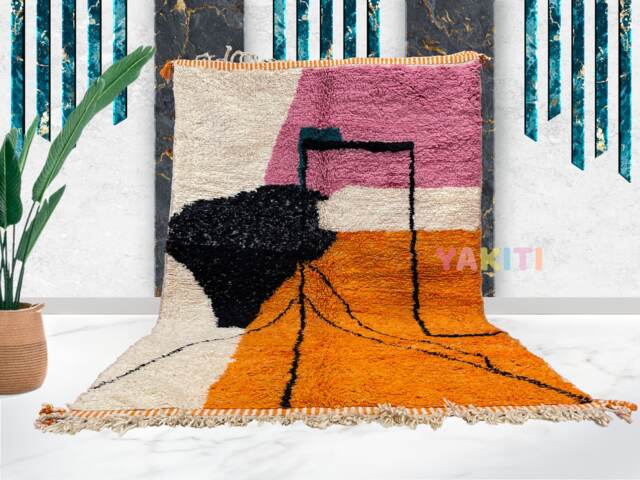 Yakiti - 7X10Ft Moroccan Rug, Beni Ourain Area Modern Wool Living Room Beniourain Handmade Soft Carpet, 202 cm X 304 - image 1