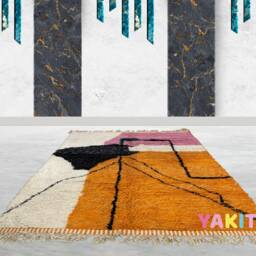Yakiti - 7X10Ft Moroccan Rug, Beni Ourain Area Modern Wool Living Room Beniourain Handmade Soft Carpet, 202 cm X 304 - thumbnail 2