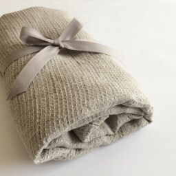 Natural Linen Bath Towel - Large Sauna Waffel Gift Idea - Eco Friendly Linen - Honeycomb Natural Color - Spa Towel - thumbnail 4
