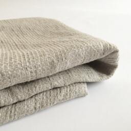Natural Linen Bath Towel - Large Sauna Waffel Gift Idea - Eco Friendly Linen - Honeycomb Natural Color - Spa Towel - thumbnail 2