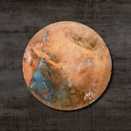 Copper Wall Art, Large Cirlce, Patinated Decoration, Patina Copper, Blue Patina, Lofty Design, Metal Art - thumbnail 2