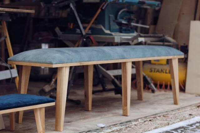 Wooden Dinning Chair, Stool For Living Room, Entryway & Bathroom Bench - image 1