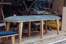 Wooden Dinning Chair, Stool For Living Room, Entryway & Bathroom Bench - thumbnail 1