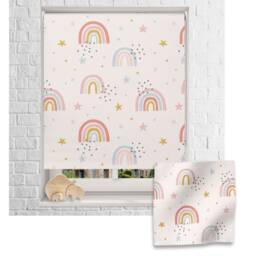 Pink Rainbows & Stars Roller Blind, Children's Made To Measure, Rainbow Blind