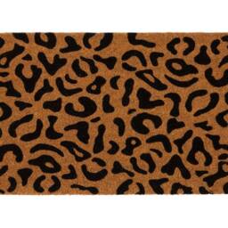 Leopard Print Coir Doormat Non-Slip PVC Backing - thumbnail 2