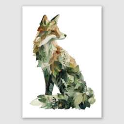 Sly Sprout Botanical Fox Wall Art Print - Leafy Forest Animal Poster Fframed & Unframed Options Available, For Earthy Boho Interiors - thumbnail 2
