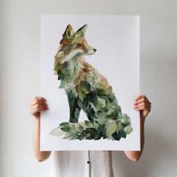 Sly Sprout Botanical Fox Wall Art Print - Leafy Forest Animal Poster Fframed & Unframed Options Available, For Earthy Boho Interiors - thumbnail 3