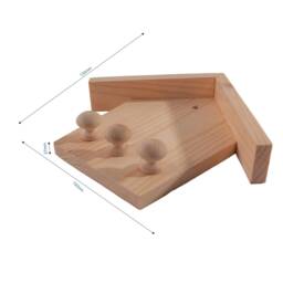Wooden Key Hooks - House-Shaped Plain Pine Entryway Holder 3 Pegs Wall Mounted Key's Rack Hanging Organiser Paintable Decorative Wood - thumbnail 2