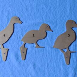 Duck Family Lawn Ornament, Ready To Rust Metal Garden Art, Pond Decor - thumbnail 2