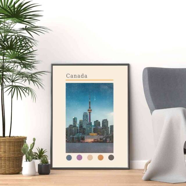 Toronto Canada Travel Poster City Skyline Wall Art - image 1