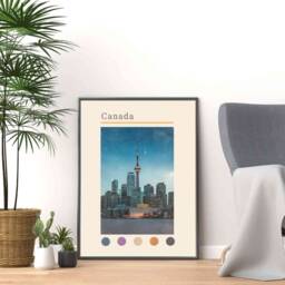 Toronto Canada Travel Poster City Skyline Wall Art - thumbnail 1