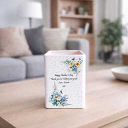 Personalised Meadow Flowers & Butterflies Ceramic Plant Pot - Custom Message Planter - thumbnail 2