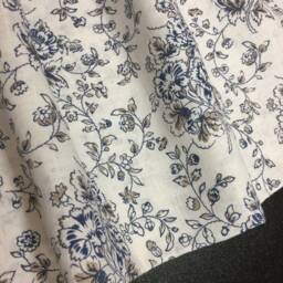 Curtains Cafe Kitchen Valance Panels Small Flower Blue Brown in White - thumbnail 2