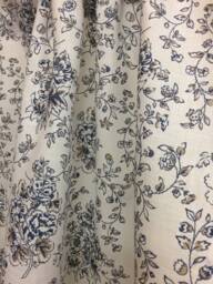 Curtains Cafe Kitchen Valance Panels Small Flower Blue Brown in White - thumbnail 1