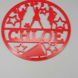 Personalised Cheer, Cheerleading, Dancer, Girls Bedroom Decor, Cheer Club Name Sign Name, Door Or Wall Hanger in Acrylic Wood - thumbnail 4