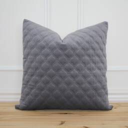Gray Velvet Pillow Cover Textured Throw Designer Decorative 20 X 16 26 -- Camden - thumbnail 1