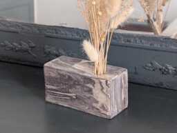 Marbled Earthenware Brick Vases - thumbnail 1