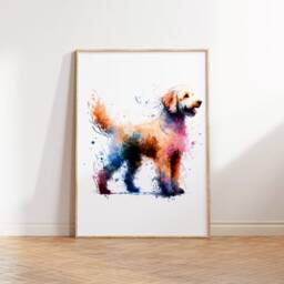 Goldendoodle Dog Prints - Set Of 3 Posters - Watercolor Definition Wall Art Colourful Painting Room Decor Pet Artwork Gift Dogs - thumbnail 3