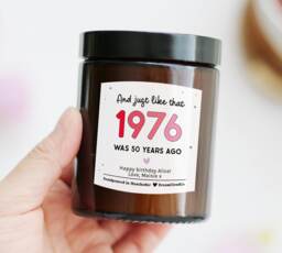 Funny 50Th Birthday Gift For Daughter Friend Born in 1976 Personalized Candle - Fifty Her Best Uni School - thumbnail 1