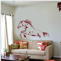 Wall Vinyl Decal Animals Wild Horse Stallion Racing Stables Decor Focal Point - #1059Dz - thumbnail 2