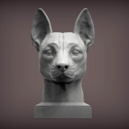 3D Printed Basenji Bust Pet Memorial Dog Figurine - thumbnail 3