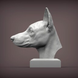 3D Printed Basenji Bust Pet Memorial Dog Figurine - thumbnail 2