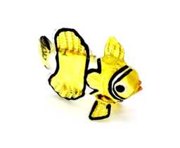 Miniature Hand Blown Glass Exotic Clownfish Little Animal Yellow White Stripes Figurine Statue Decoration Collectible Small Painted Figure - thumbnail 1