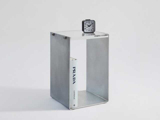 Tipton Nightstand - Medium - Bedside Table Aluminium Industrial Minimalist Modern Designed & Made in England - image 1