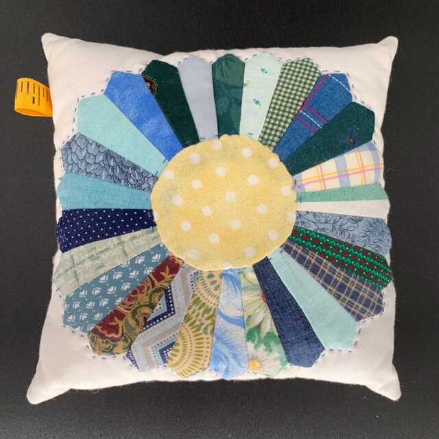 Handmade Pillow Small Accent Quilted Pieced Sewing Room Decor Housewarming Gift For Her Thank You Mother Day - image 1