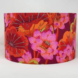 Kaffe Fassett Lake Blossoms Drum Lampshade in Red - thumbnail 1