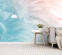 3D Feather Wallpaper Mural, Minimalist Wall Decor - Peel & Stick - thumbnail 1