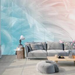 3D Feather Wallpaper Mural, Minimalist Wall Decor - Peel & Stick - thumbnail 3