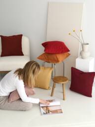 High Quality Linen Throw Pillow Cover, Modern & Soft Lumbar Case, Invisible Zipper, Heavy Cushion Custom Bedroom Decor