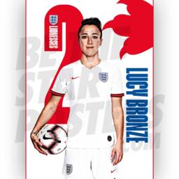 England Lionesses Bronze Headshot Poster - Officially Licensed Product Sizes A4/A3 + Framed Option - thumbnail 1