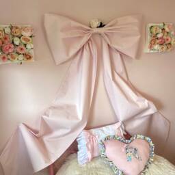 Pale Pink Oversized Wall Bow, Handmade Elegance Timeless Decor, Nursery, Bedroom Event Bow - thumbnail 2