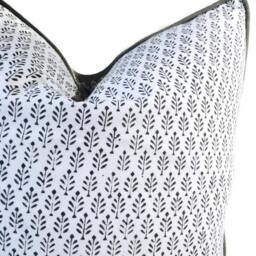 Gray Pillow Covers, Grey Cushion Cover, 18x18 Pillows, Cases, Throw Covers, Sofa Handblock Printed - thumbnail 2