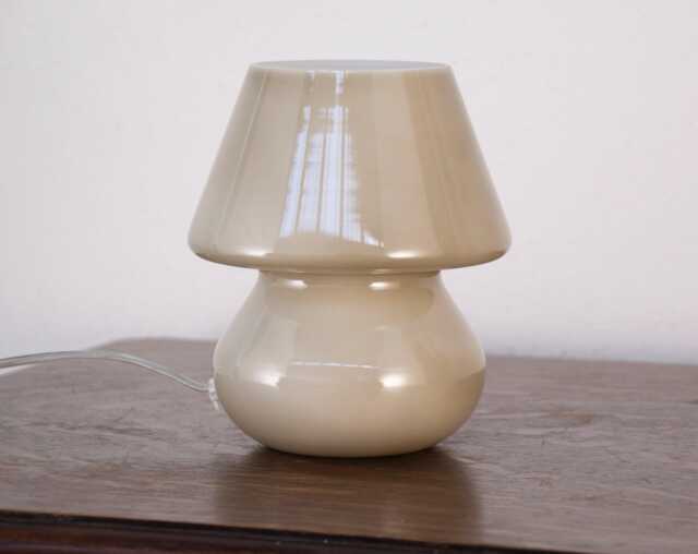 Mushroom Lamp, Ivory Color Light Handcrafted Murano Glass - Italian Lighting - image 1