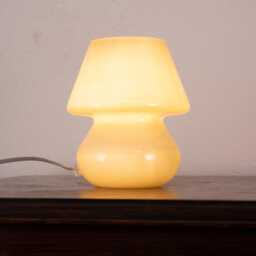 Mushroom Lamp, Ivory Color Light Handcrafted Murano Glass - Italian Lighting - thumbnail 2