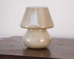 Mushroom Lamp, Ivory Color Light Handcrafted Murano Glass - Italian Lighting - thumbnail 1