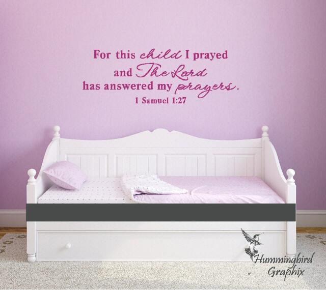 Wall Decal, For This Child I Have Prayed, 1 Samuel 127, Quote, Custom Nursery Sticker, Bedroom Decor, Vinyl Words - image 1