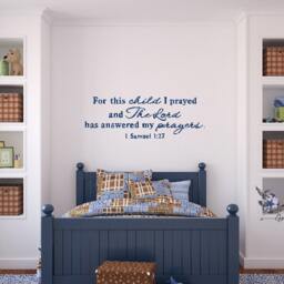 Wall Decal, For This Child I Have Prayed, 1 Samuel 127, Quote, Custom Nursery Sticker, Bedroom Decor, Vinyl Words - thumbnail 2