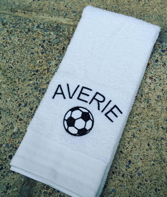 Personalized Soccer Towel Embroidered Sports Gift - image 1