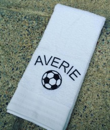 Personalized Soccer Towel Embroidered Sports Gift