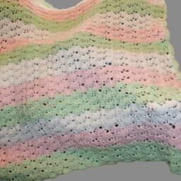 Mint Baby Blanket, Crochet Afghan, Carriage Receiving Blanket, Newborn Crib Pink - thumbnail 2