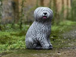 Old English Sheepdog Statue Concrete Dog Sculpture Shaggy Garden Decor Outdoor Pet Ornament Pel Lover Gift Lawn Memorial - thumbnail 1